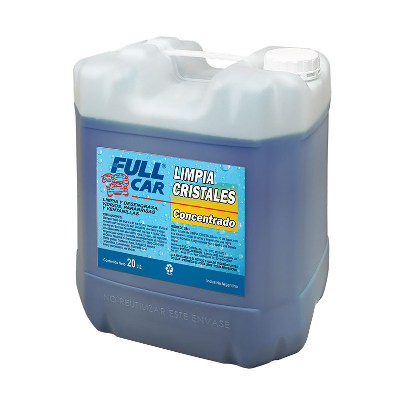 Limpia Cristales Concentrado X 20 L - FULL CAR - Productos para limpieza y  cuidado del auto.